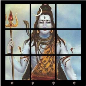 GIFTSMATE Divine Lord Shiva Mural Keychain holder hanger Wood Key ...
