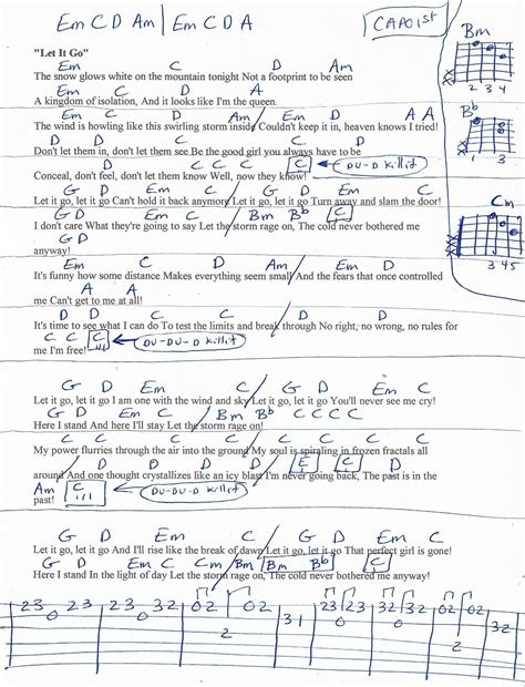 Let It Go Frozen Guitar Chords | Sheet Music Guitar Download