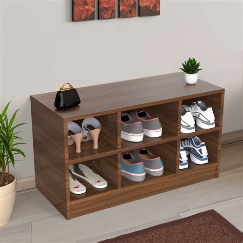 Index Shoe Rack - Classic Walnut | Neehv Home Furniture