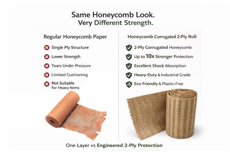 Honeycomb Corrugated 2 Ply Wrapping Roll (11 Inch Width) – Eco-Friendl ...