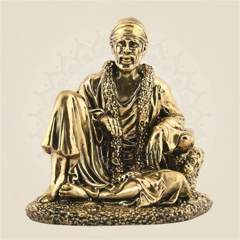 Brass 4" Small Sitting Sai Baba Statue – Luxeartisanship