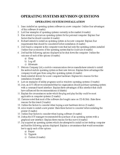 Rezultat imagine pentru Operating Systems Revision