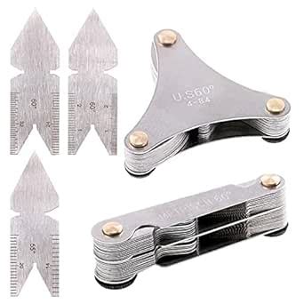 5Pcs Stainless Steel Screw Thread Pitch Cutting Gauge Tool Set, 51Pcs ...