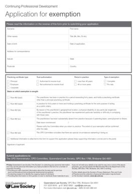 Fillable Online qls com CPD Exemption Form - Queensland Law Society ...