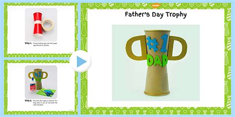 Father's Day Trophy Craft Instructions Powerpoint - Twinkl