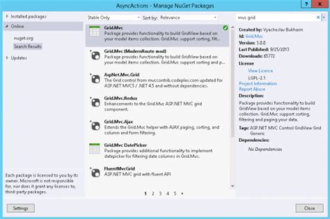 Image result for JS Grid in .Net Core MVC