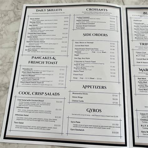 Menu at Plymouth Cafe, Plymouth