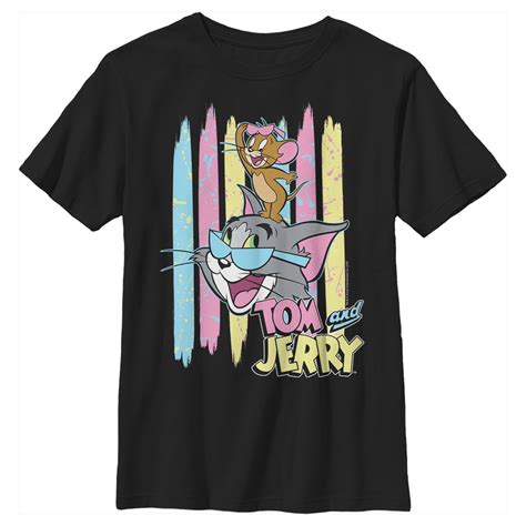 Boy's Tom and Jerry Pastel Duo Graphic Tee Black Large - Walmart.com
