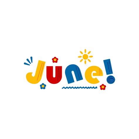 June Month Clip Art Vector Illustration For June Month Calendar Page
