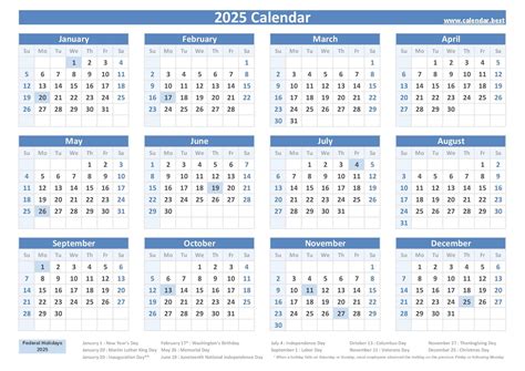 2025 Calendar With All Holidays