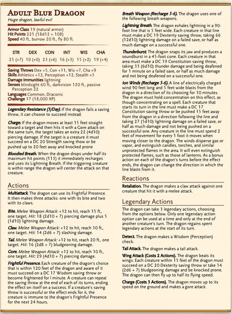 Adult Blue Dragon - A Fantastic Creature for Your D&D Campaign