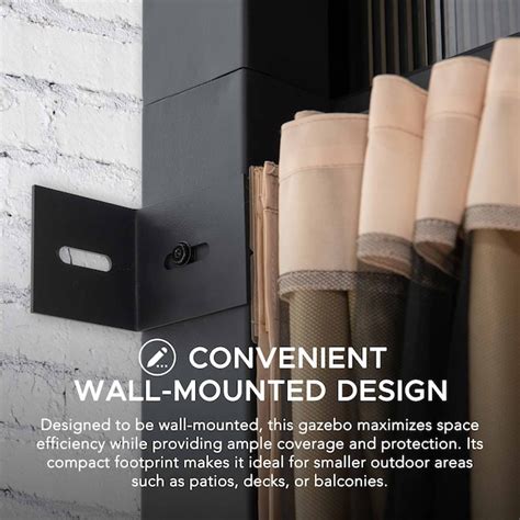 Sunjoy 11.82-ft x 9.85-ft Merriam Rectangle Black Metal Steel Roof ...