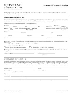 universal college application form Templates - Fillable & Printable ...