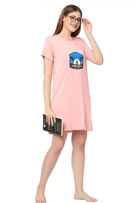 ISL017-Peach-Buy Online Inner Sense Modal Sleep Tee