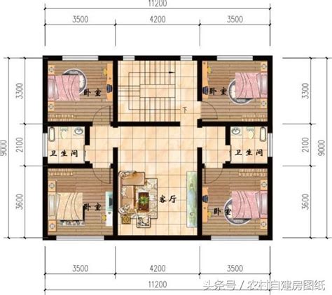 8x16米农村建房图纸,17长10宽米房屋设计图,16米乘8米自建房设计图_大山谷图库
