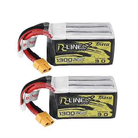 Tattu r-line v3.0 6s 22.2v 1300mah 120c 6s1p lipo battery xt60 plug for ...