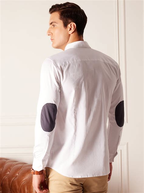 DENNISON Elbow Patch Smart Slim Fit Opaque Formal Shirt – Dennison ...