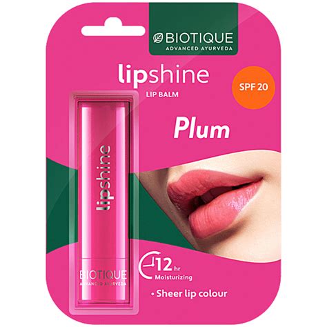 Buy Biotique Natural Makeup Lip Shine SPF-20 Lip Balm Online at Best ...
