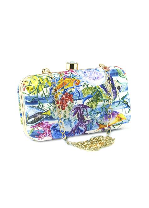 Get Sea World Graphic Printed Box Clutch at ₹ 999 | LBB Shop
