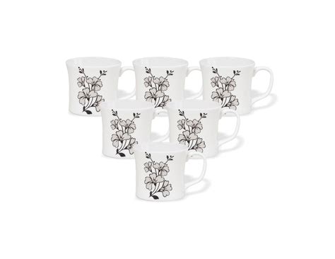 Buy Liza Microwave Coffee & Tea Mugs, 140ml, Set of 6 Online – Clay ...