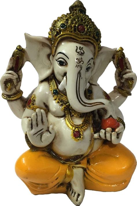 Buy The Blessing. A Colored & Gold Statue of Lord Ganesh Ganpati ...