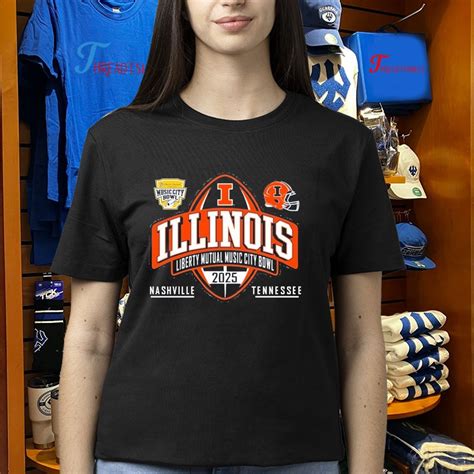 Illinois Football Adult 2025 Liberty Mutual Music City Bowl T-Shirt ...