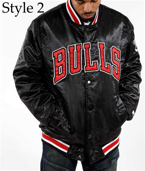 Bomber Satin NBA Chicago Bulls Starter Jacket Black - Jackets Expert