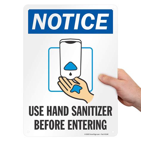 SmartSign “Notice - Use Hand Sanitizer Before Entering” Sign | 10" x 14 ...