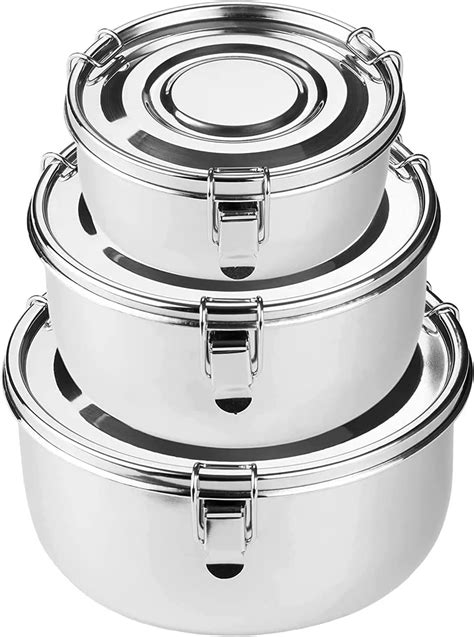Amazon.com: Stainless Steel Rectangular Food Storage kimchi container ...