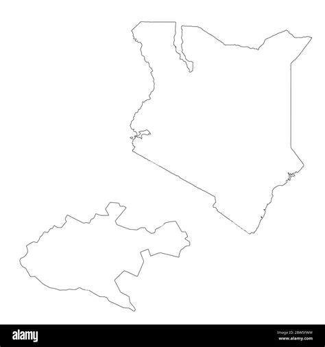 Vector map Kenya and Nairobi. Country and capital. Isolated vector Illustration. Outline. EPS 10 ...