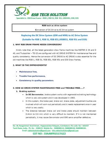 RSB Mechanical Spare Part and Textile And Spare Accessories Service ...