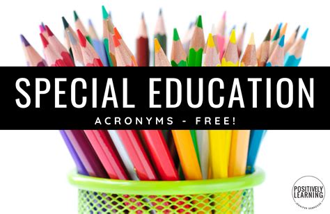 Special Education Acronyms | Special education, Positive learning, Education