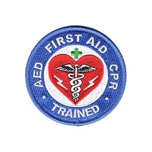 First Aid CPR AED Trained 100% Embroidered Patch Health & Safety Work ...