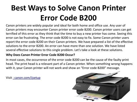 Image result for Canon PIXMA Printer B200 Error Code