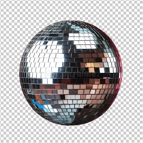 Reflective Disco Ball with Transparent Background Stock Image ...