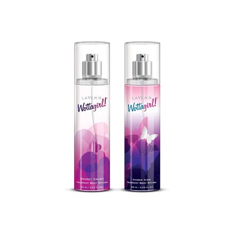 LAYER'R Wottagirl Secret Chrush & Amber Kiss Body Splash Long Lasting Fragrance Combo Pack of 2 ...