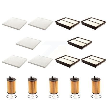 Pur 5X Air + 5X Cabin + 5X Engine Cartridge Oil Filter 15 Total Kit For ...