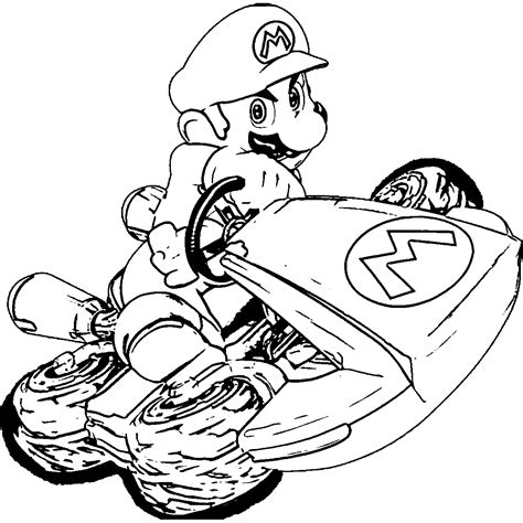 Mario Kart Coloring Pages Mario