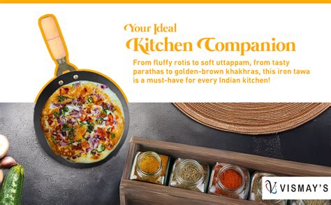 Buy VISMAY'S Pure Iron Tawa with Unique Smooth Edges - First Time in ...