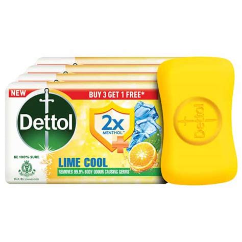 Buy DETTOL LIME COOL BATHING SOAP BAR WITH 2X MENTHOL & LONG LASTING ...