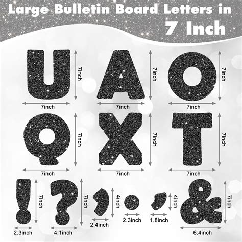 Buy Meetory 154Pcs 7” Glitter Black Bulletin Board Letters for ...