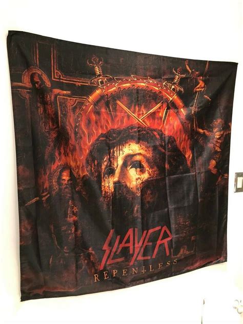 SLAYER Repentless Album Cover Flag Fabric Wall Tapestry 4x4 Feet Banner | #2067143970