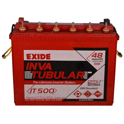 Exide Technologies Inva Tubular Battery 150Ah/12 Volt (Red) : Amazon.in ...