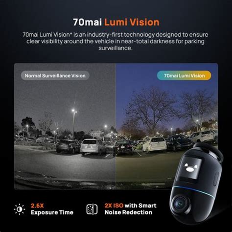 70MAI 4K HDR Omni DashCam, Dual STARVIS 2 IMX 678 & IMX 662, AI Motion ...