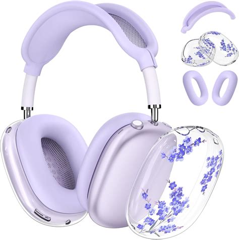 Amazon.com: Silicone Case for AirPods Max Headphones,Clear Flower Soft ...