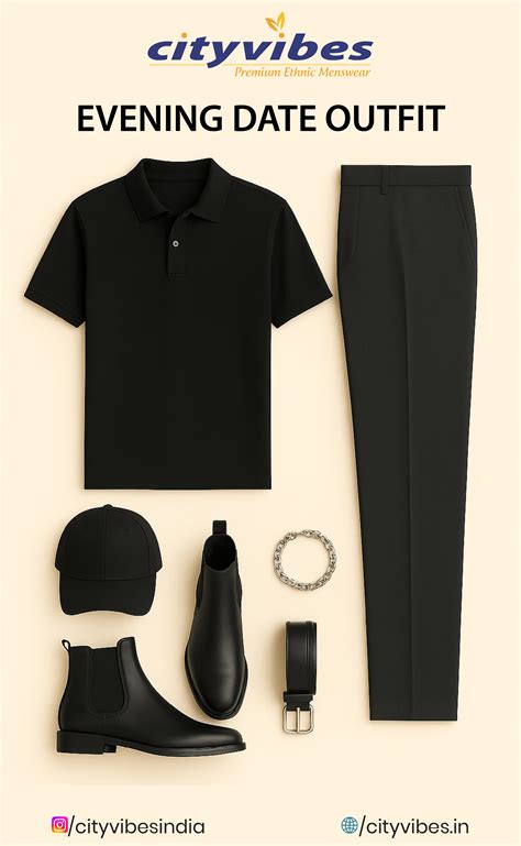 Evening Date Outfit - All Black Men's Look | Stylish casual outfits for ...