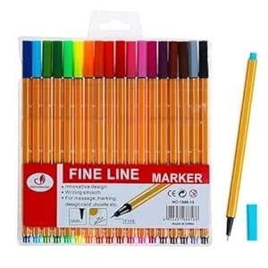 GifMor Multicolour Fine Line Marker Pens 0.4mm Microfibre Tip for ...