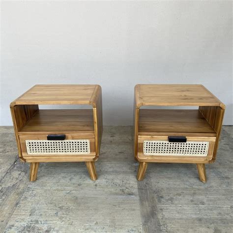 Teak Bedside Table TBT-02 | Buy Online in India | TimberCraft