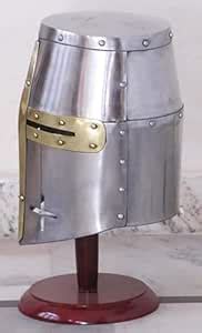 Medieval Templar Crusader Knight Armor Helmet with Wooden Stand Greek ...