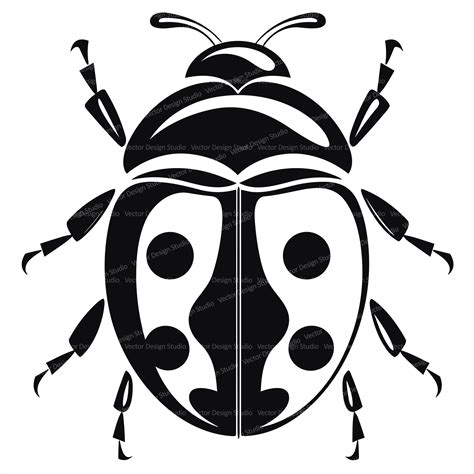 Black And White Ladybug Clipart